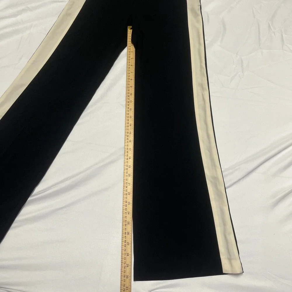 H&M Black and Cream Wide Leg Tuxedo Stripe Dress Pants - Picture 2 of 7